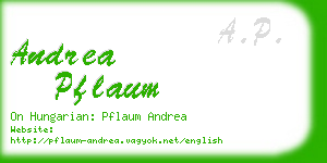 andrea pflaum business card